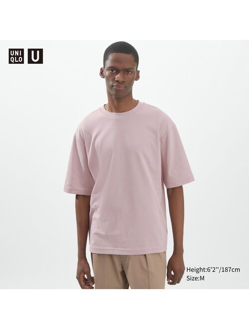 UNIQLO U AIRism Cotton Oversized Crew Neck Half-Sleeve T-Shirt