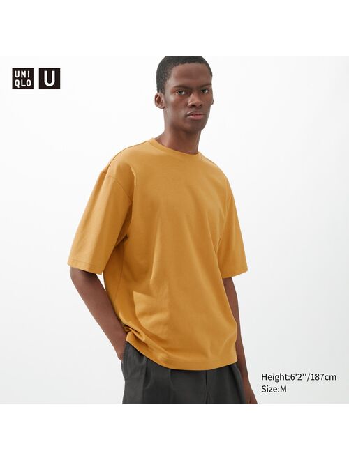 UNIQLO U AIRism Cotton Oversized Crew Neck Half-Sleeve T-Shirt