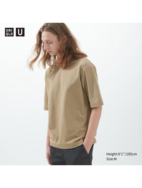 UNIQLO U AIRism Cotton Oversized Crew Neck Half-Sleeve T-Shirt