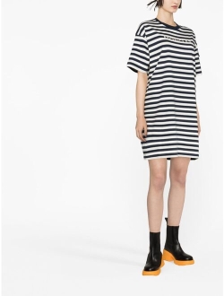 logo-print striped T-shirt dress