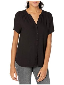 Women's Short-Sleeve Woven Blouse