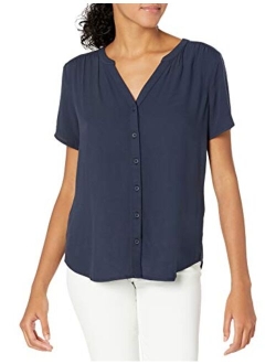 Women's Short-Sleeve Woven Blouse