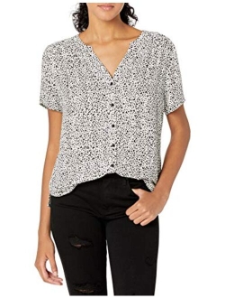 Women's Short-Sleeve Woven Blouse