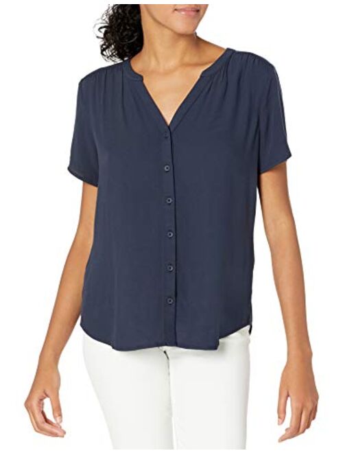 Amazon Essentials Women's Short-Sleeve Woven Blouse