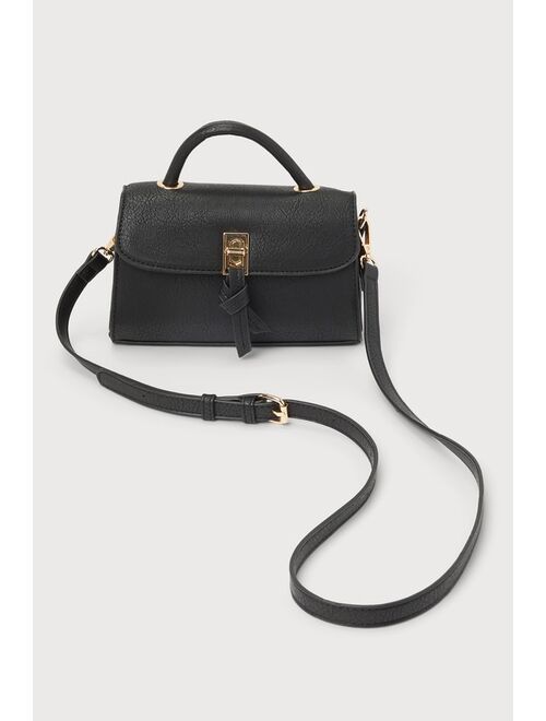 Lulus Clean Vibe Black Mini Crossbody Bag