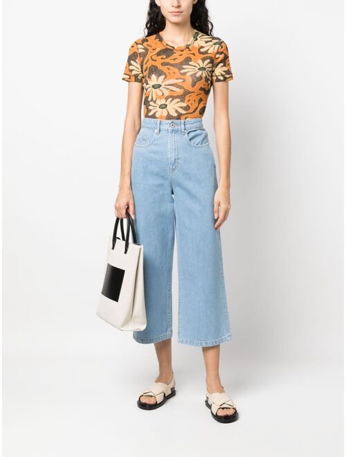 Kenzo Sumire cropped wide-leg jeans