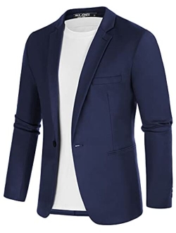 Men's Casual Sport Coat Slim Fit Lightweight One Button Blazer Jackets