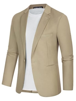 Men's Casual Sport Coat Slim Fit Lightweight One Button Blazer Jackets