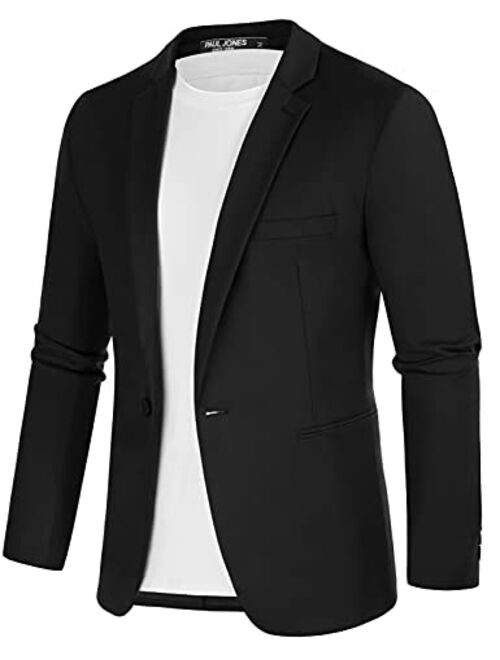 Pj Paul Jones Men's Casual Sport Coat Slim Fit Lightweight One Button Blazer Jackets