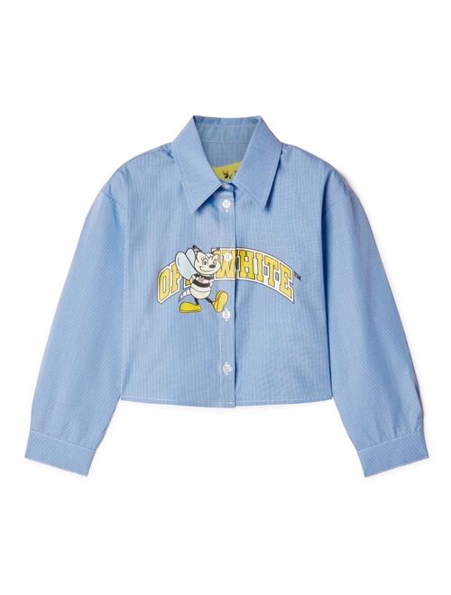 Off-White Kids college logo-print cotton shirt