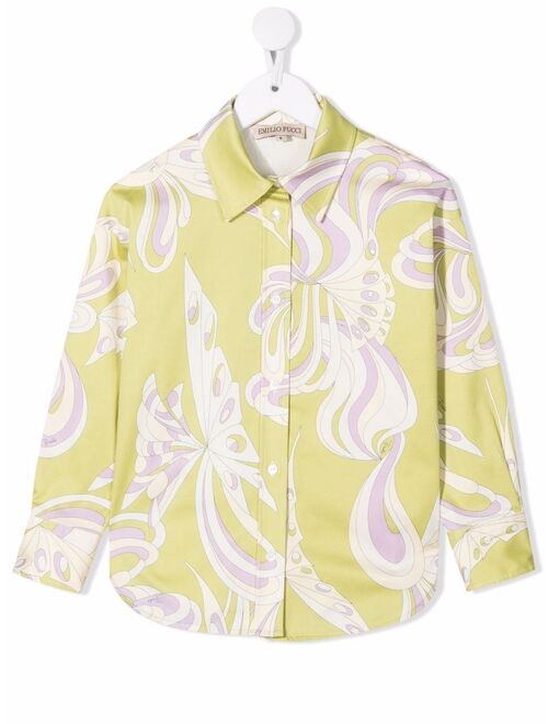 PUCCI Junior graphic-print long-sleeve shirt