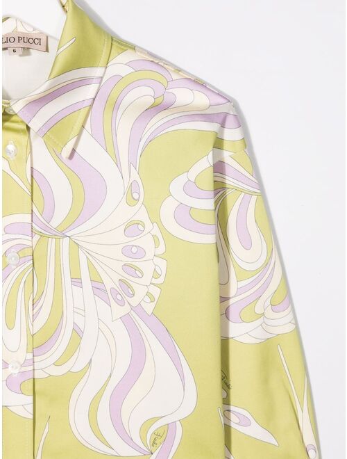 PUCCI Junior graphic-print long-sleeve shirt