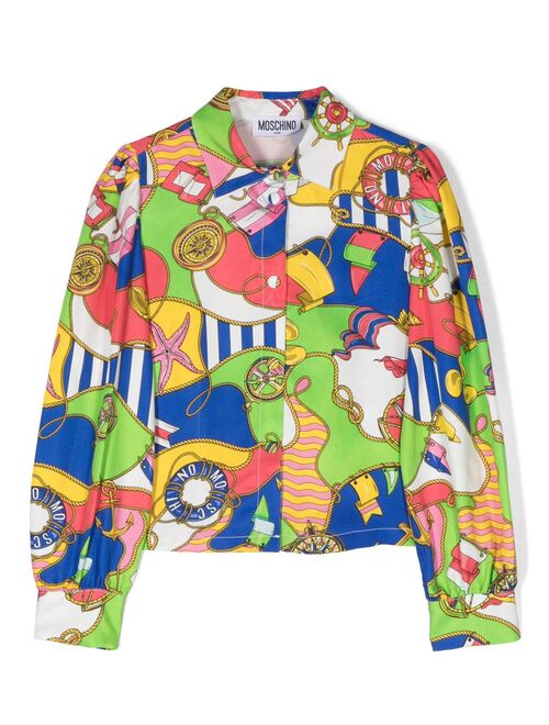 Moschino Kids graphic-print long-sleeve shirt