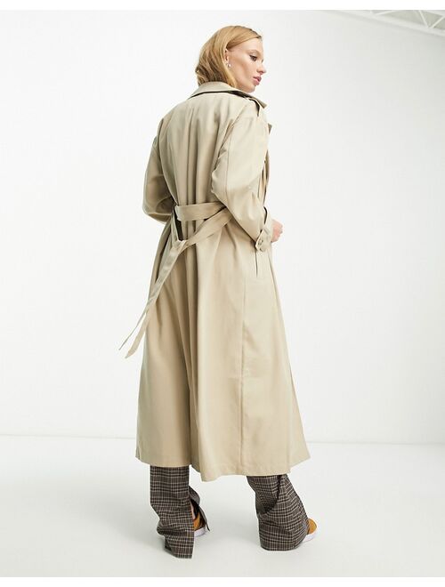 Only longline trenchcoat in stone