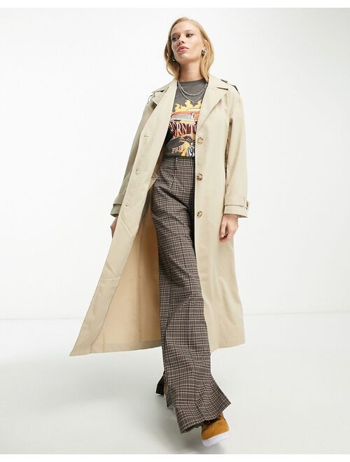 Only longline trenchcoat in stone