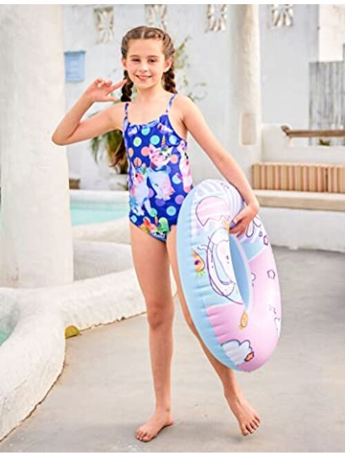 RAISEVERN Girls One Piece Swimsuits Bathing Suits for Kids Cross Back Swimwear Beach Summer Swim Suits for 3-10 Years