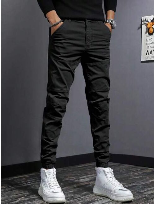 Men Solid Slant Pocket Pants