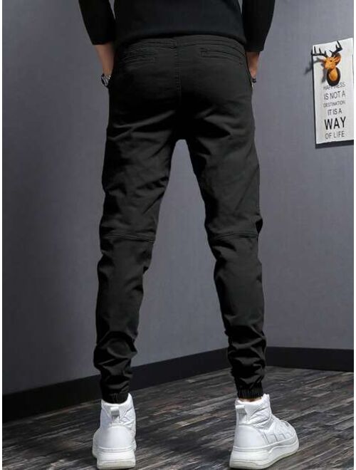 Men Solid Slant Pocket Pants