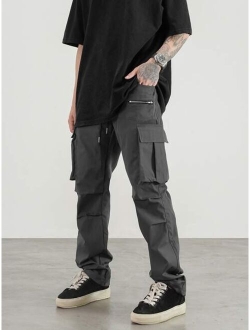 Manfinity EMRG Men Drawstring Waist Flap Pocket Cargo Pants