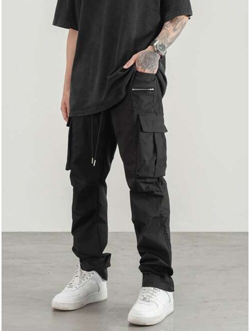 Manfinity EMRG Men Drawstring Waist Flap Pocket Cargo Pants