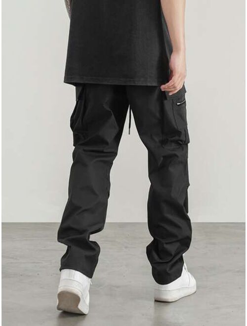 Manfinity EMRG Men Drawstring Waist Flap Pocket Cargo Pants