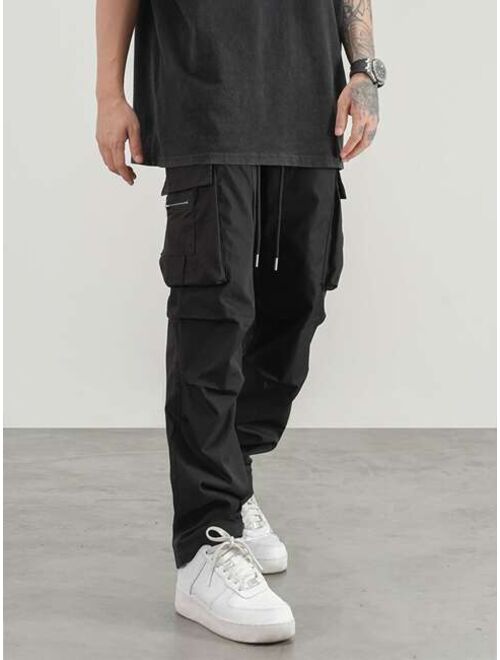 Manfinity EMRG Men Drawstring Waist Flap Pocket Cargo Pants