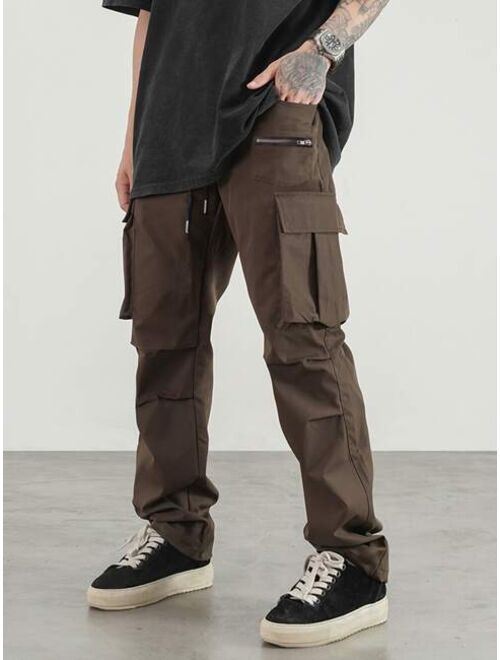 Manfinity EMRG Men Drawstring Waist Flap Pocket Cargo Pants