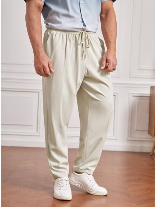 Manfinity Basics Men Drawstring Waist Slant Pocket Pants