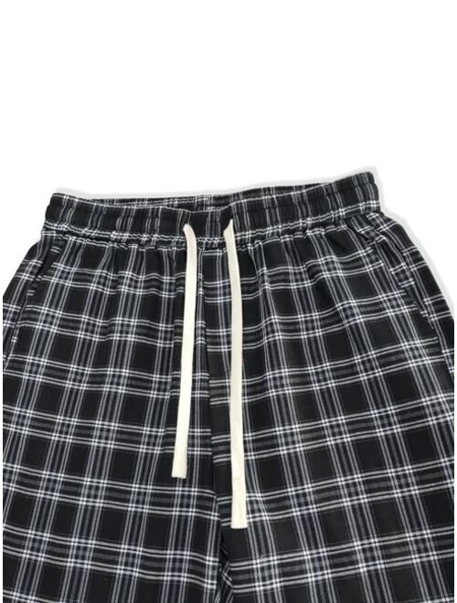 Manfinity Sporsity Men Plaid Print Drawstring Waist Pants