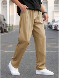 Manfinity Hypemode Men Drawstring Waist Straight Leg Pants