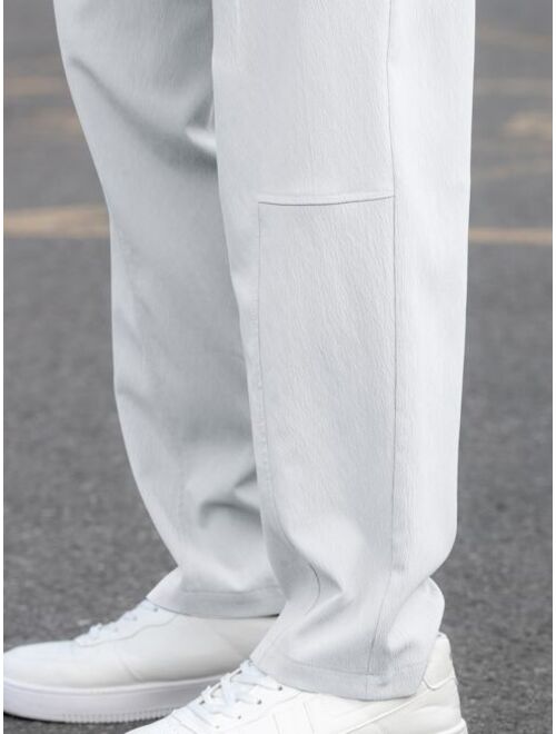 Manfinity Hypemode Men Drawstring Waist Straight Leg Pants