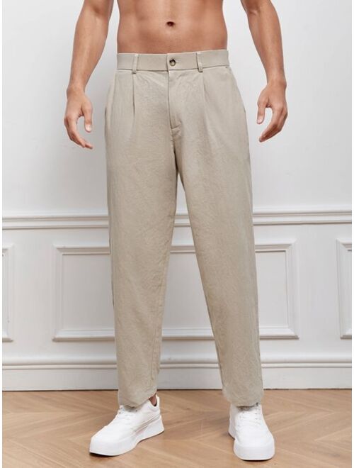 Manfinity Mode Men Cotton Slant Pocket Straight Leg Pants