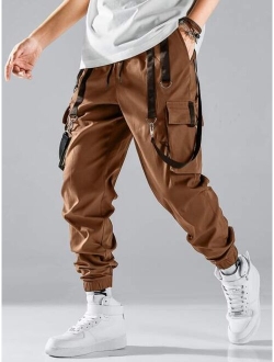 Manfinity EMRG Men Flap Pocket Buckle Detail Cargo Pants