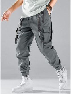 Manfinity EMRG Men Flap Pocket Buckle Detail Cargo Pants