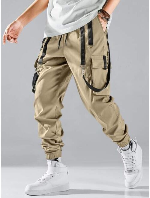 Manfinity EMRG Men Flap Pocket Buckle Detail Cargo Pants