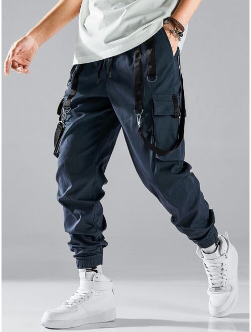 Manfinity EMRG Men Flap Pocket Buckle Detail Cargo Pants