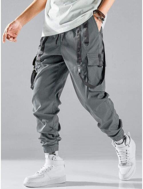 Manfinity EMRG Men Flap Pocket Buckle Detail Cargo Pants