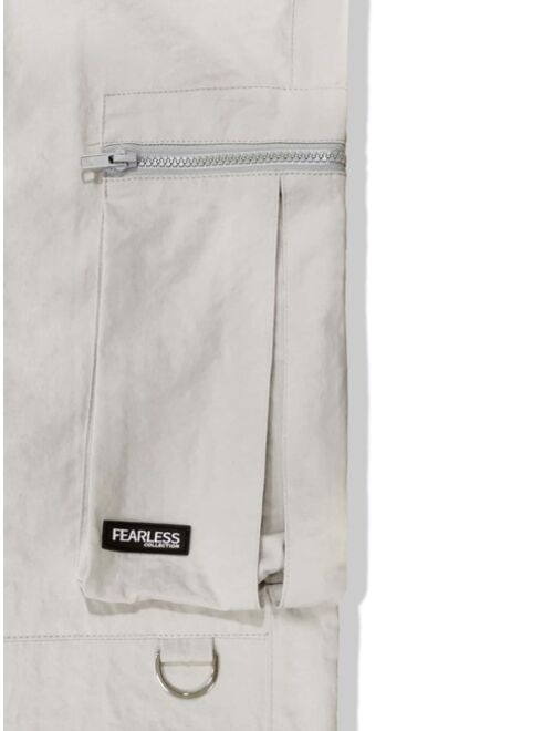 Manfinity EMRG Men Letter Patched Detail Flap Pocket Side Drawstring Waist Pants