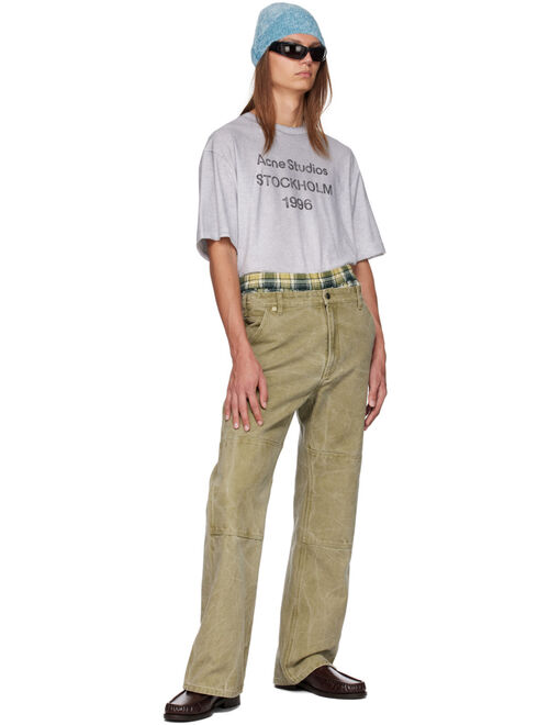 Acne Studios Khaki Regular Fit Trousers