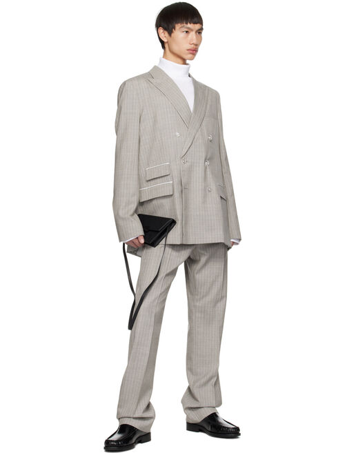 Acne Studios Gray Pinstripe Trousers