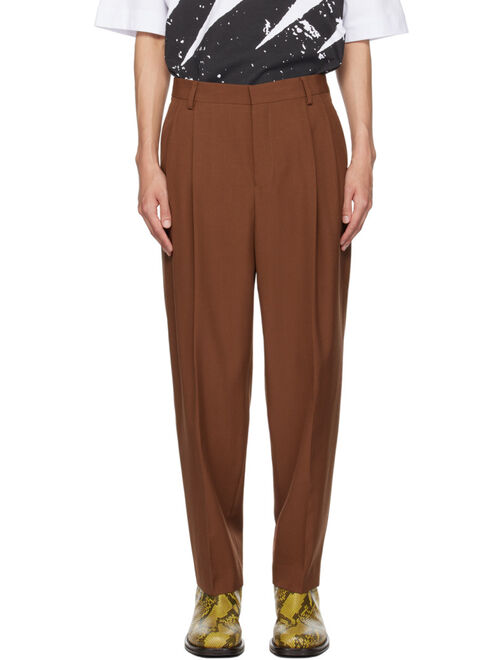 Dries Van Noten Brown Creased Trousers