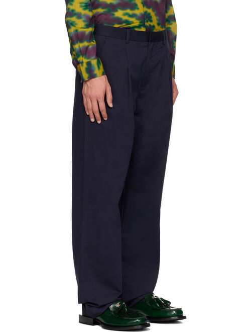 Double Rainbouu Navy Slouch Trousers