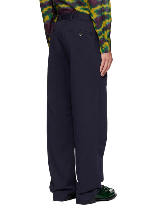 Double Rainbouu Navy Slouch Trousers