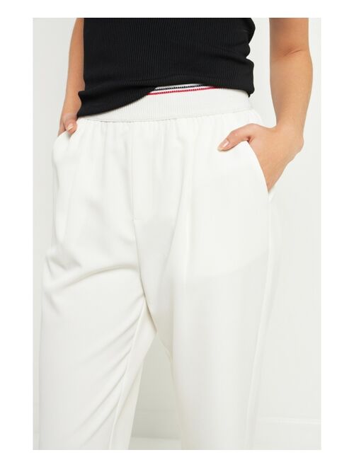 GREY LAB Women's Elastic Trim Wide Pants