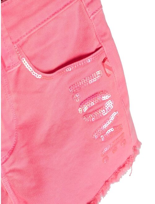 Billieblush sequinned denim shorts