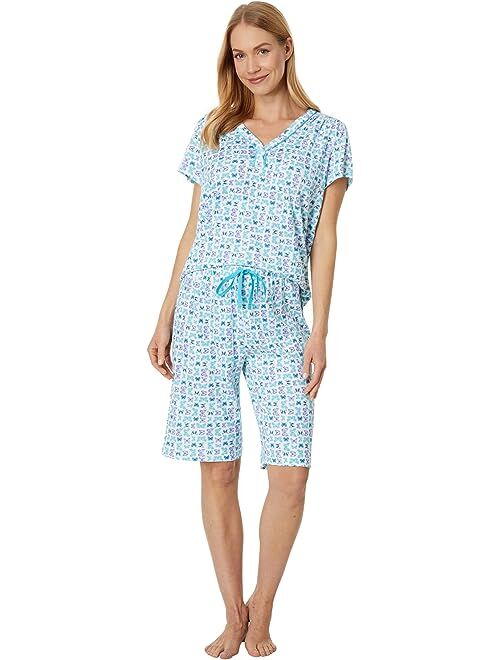 Karen Neuburger Butterfly Meadow Short Sleeve Bermuda PJ Set