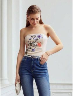 Premium Embroidered Tube Top