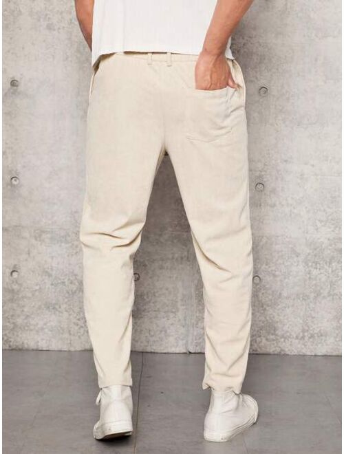 Manfinity Homme Men Solid Slant Pocket Pants