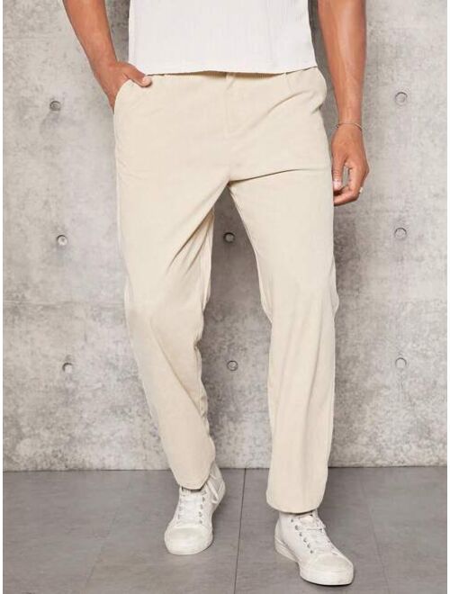 Manfinity Homme Men Solid Slant Pocket Pants