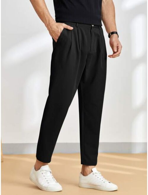 Manfinity Homme Men Plicated Detail Tapered Pants